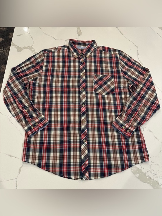 Ben Sherman Other - Ben Sherman Plaid Union Fit Button Down Shirt Men XL Red Blue Tan Preppy Cotton